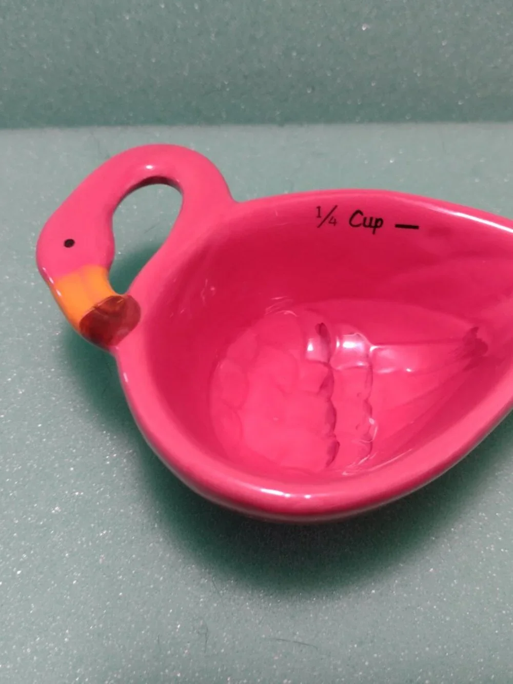 Ceramic Pink Flamingo Nesting Measuring Cups  and Measuring Spoons Set of 4 Each